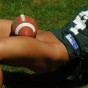 Trista plays ball in this sexy packers jersey