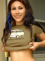 Angel loves to flash the neighbors her perfect tits