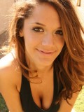 Brittanys works up a sweat in the backyard exercising topless