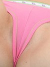 Teen shows off her pink panties