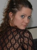 Kalee looks amazing in black lace and a tiny black thong