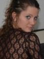 Kalee looks amazing in black lace and a tiny black thong