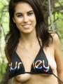 Teen strips out of her bikini in a public park