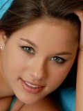 Super cute Shyla Jennings strips out of her tiny blue ruffles lingerie showing off that tight teen body
