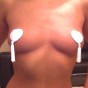 Sexy camgirl Ashley loves to tease with her new tassles covering her perfect dark nipples