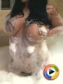 Southern Brooke plays with her big tits covered in soap bubbles