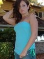 Kylie in her blue tube top